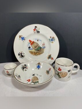 Arklow Vintage 3 Piece Set of Ceramic Children's Humpty Dumpty Theme Dishes